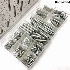 200 x SPRING SET / EXTENDED COMPRESSION EXPANSION TENSION SPRINGS ZINC IN TRAY
