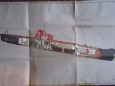 Plan du sous marin NARVAL 1954