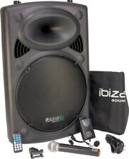 IBIZA Mobile Akku Sound Anlage PORT15VHF Bluetooth USB MP3 SD Funkmikrofon 800W