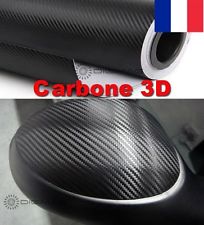 Film Vinyle 3D Carbone Thermoformable Sticker Adhesif Autocollant 50X152 CM Noir
