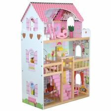 boppi® Toy Wooden Girls Dolls House 3 Storey Town Mansion+ Furniture Accessories
