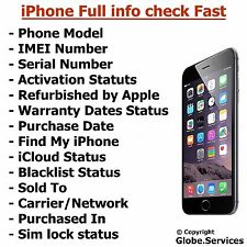 Check iPhone info imei - Carrier / Simlock / Warranty / FMI / iCloud / Blacklist