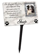 Your Photo Personalised Dog Puppy Memorial Plaque & Stake. garden grave 