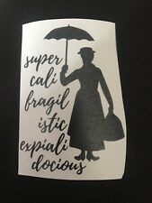 Mary Poppins Glass Craft Etched Vinyl Sticker Silhouette Disney Decal Car