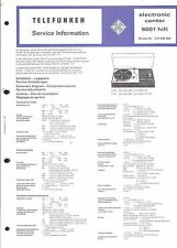 Telefunken Service Manual für electronic center 6001 hifi