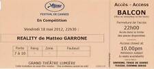 Ticket Billet collector Reality - Matteo Garrone Cannes Film Festival 