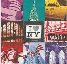 Lot de 2 Serviettes en papier New York Patchwork Decoupage Collage Decopatch