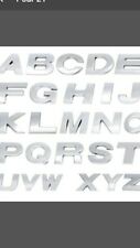 alphabet lettre 3D chrome stickers autocollants adhésif 26 pieces neuf emballé 