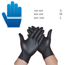 10/50/100X noir gants en nitrile fort en poudre Gants de mécanicien sans latex