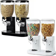 DOUBLE CEREAL DISPENSER DRY FOOD STORAGE CONTAINER DISPENSER MACHINE 2 COLOURS