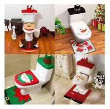 Christmas Xmas Decoration Toilet Seat Cover Set Santa, Elf, Reindeer, Snowman