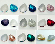 10PCS Teardrop Crystal rhinestones Silver beads 13*18MM Multicolor