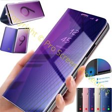 For Samsung Galaxy S7 S8 S9 Plus Smart View Mirror Leather Flip Stand Case Cover