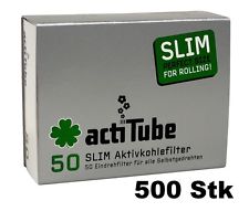 500x (10x 50 Stk) actiTube AKTIVKOHLEFILTER SLIM, 6,9mm Durchmesser