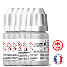 Pack Booster Nicotine 20 mg 10 ml 100% VG DIY Lot de 6 Bouteilles E-Liquide