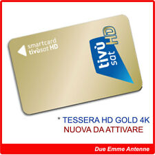 SMART CARD TESSERA TIVUSAT HD GOLD ORO - NUOVA DA ATTIVARE CON ISTRUZIONI!