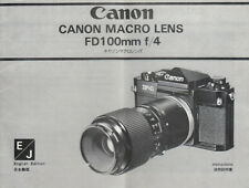 Canon Bedienungsanleitung für Makro Lens FD 100mm f/4,0