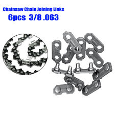 6 Pièces 3/8 0.063 Acier Chaîne Tronçonneuse Joint Maillon pour Jonction Chaînes
