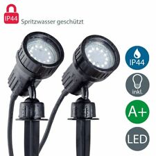 B.K.Licht 2 LED Gartenstrahler Erdspiess Wegbeleuchtung Gartenleuchte Lampe IP44