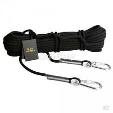 2x 12KN 9.5mm 10m Extérieur Escalade Corde de Sauvetage De Sécurité Noir