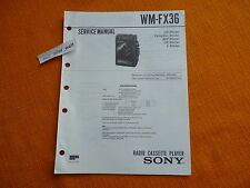 SERVICE MANUAL SONY WM FX36 english Anleitung hifi Schaltplan