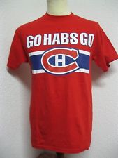 T-SHIRT CANADIENS MONTREAL GO HABS GO HOCKEY sur GLACE Maillot Chandail Jersey