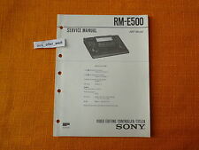 SERVICE MANUAL SONY RM E500 english Reparatur Anleitung Schaltplan