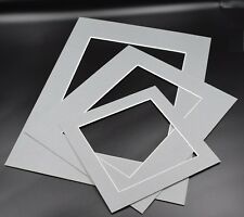 Grey Photo Picture Frame Mounts Bevel Cut 1.4mm White Core Mount board