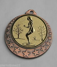 MEDAILLE GRAVEE THEME "PETANQUE FEMME" 32 MM GRAVURE PERSONNALISATION