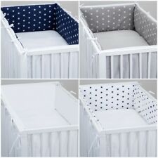 ALL ROUND BUMPER padded filled straight for cot / cot bed GREY STARS CHEVRON