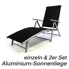 Sonnenliege 1 o. 2er Set Alu Liegestuhl massiv klappbar Relaxliege Gartenliege