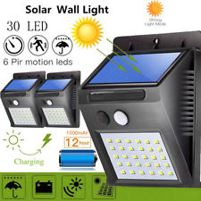 Solaire Détecteur de Mouvement Mur Jardin Cour Etanche 8/20/25/30 LED PIR Lampe