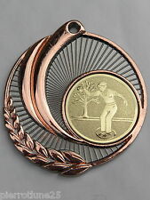 MEDAILLE GRAVEE THEME "PETANQUE " 50 MM GRAVURE PERSONNALISATION