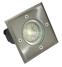 230V LED Aussen Bodenstrahler Bodo rund / eckig Terrasse GU10 IP67 & 3W LED-Spot
