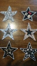 Patch verschiedene Sterne mit Strasssteinen Glitzer Applikation Bügelbild