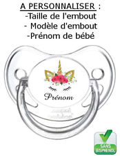 Tétine bébé personnalisée Licorne GIR065