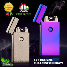 Electric DOUBLE ARCH PULSE PLASMA LIGHTER Flameless Metal Cigarette USB Gift UK